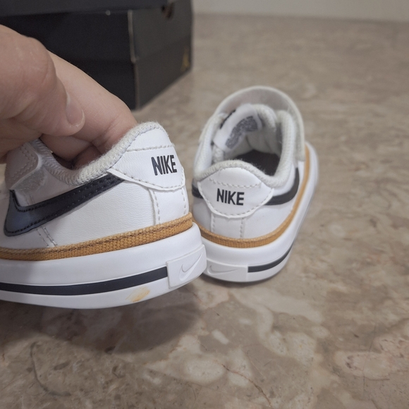 Nike Kids White and Black Sneakers with Tan Accents - Picture 6 of 9